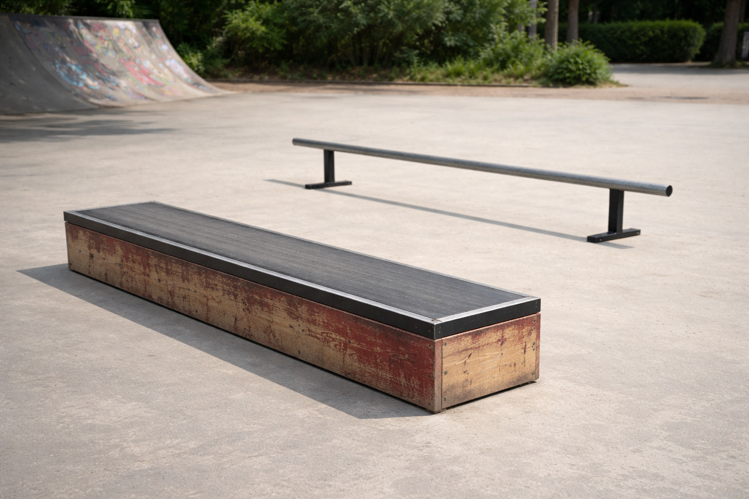 barandas y cajones para skate en activación